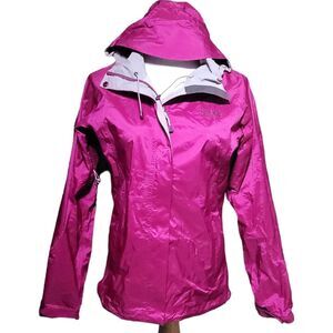 Mountain Hardwear Dry Q magenta pink hooded rain jacket Womens Small